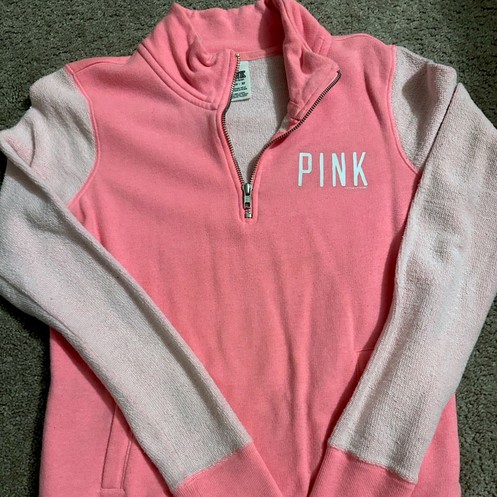 Victoria Secret Pink two toned half zip up pullover